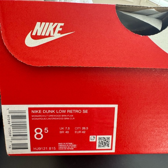 Nike Dunk Low Retro SE, Monarch/Light Orewood Brown men’s 8.5 / women’s 10.5 - Picture 7 of 7